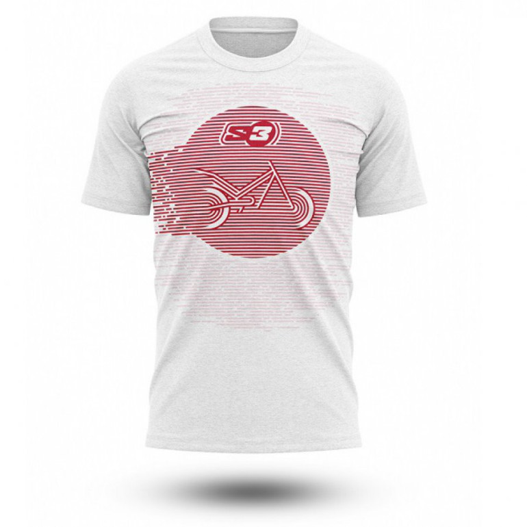 Póló S3 Trial Poursuit Fehér-piros