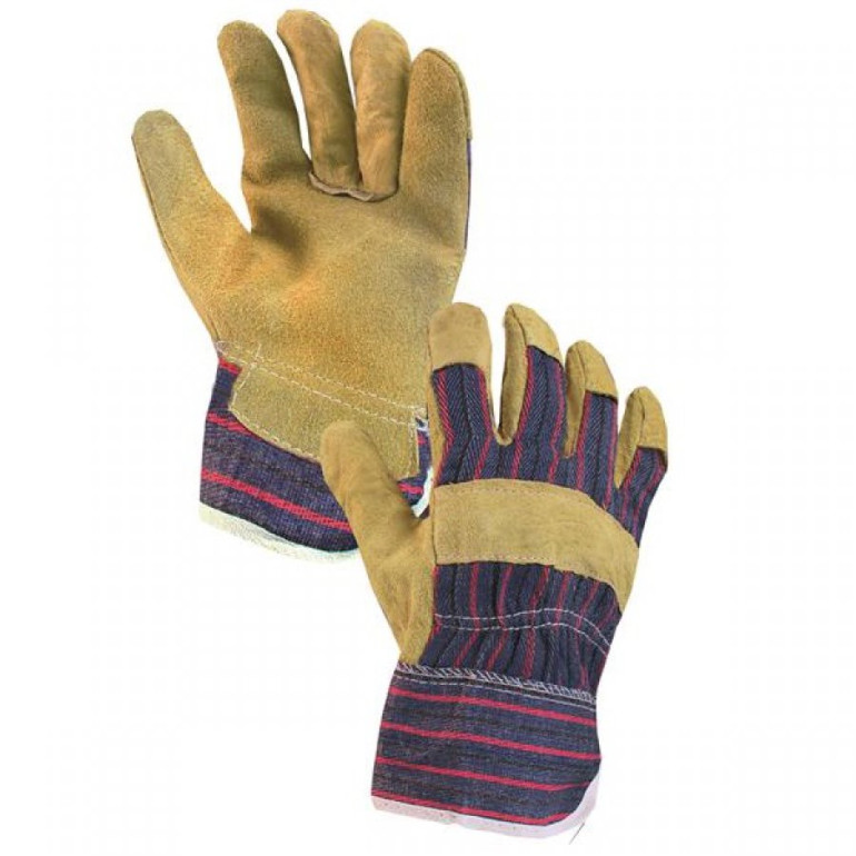 Hasított bőr kesztyű sárga 10-es méret