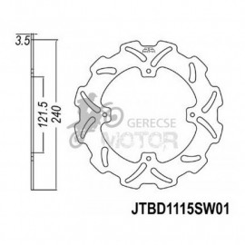 Féktárcsa Hátsó JT