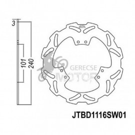 Féktárcsa Első JT