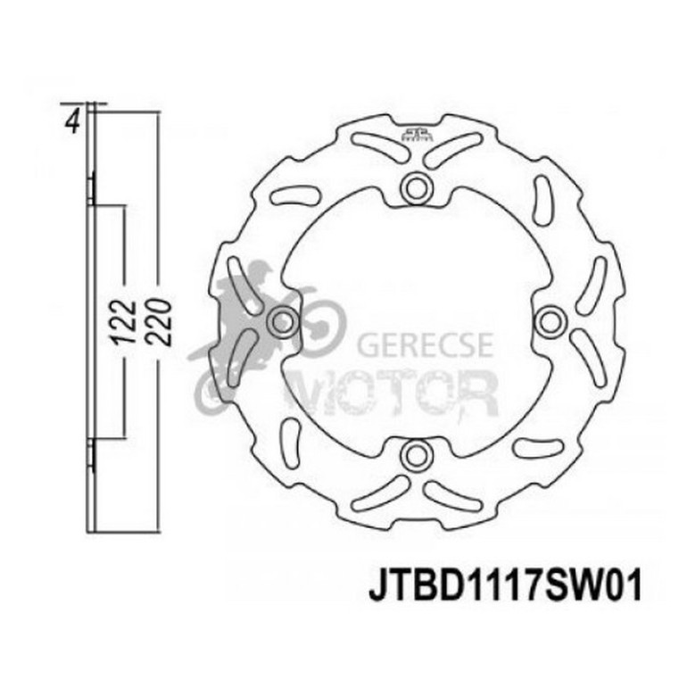 Féktárcsa Hátsó JT
