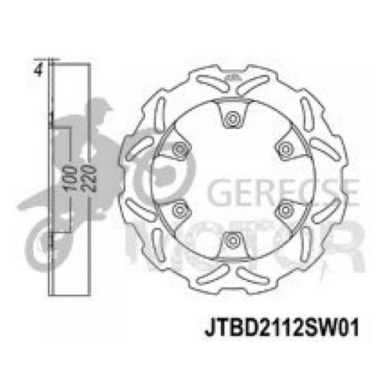 Féktárcsa Hátsó JT