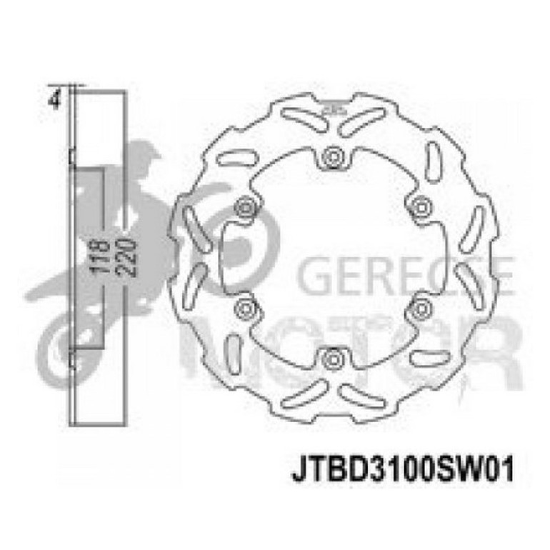 Féktárcsa Hátsó JT