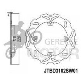 Féktárcsa Hátsó JT