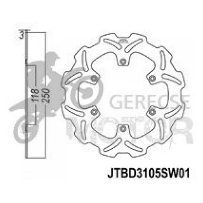 Féktárcsa Első JT